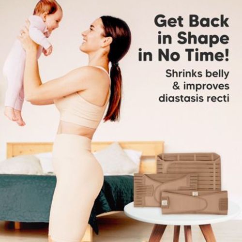 Revive 3 in 1 Postpartum Belly Band Wrap, Post Partum Recovery, Postpartum Waist Binder Shapewear (Dusty Plum, X-Large)
