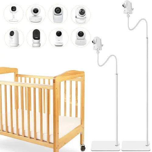 iTODOS Baby Monitor Floor Stand Holder Mount compatible with Infant Optics DXR-8 Pro,Nanit Pro & Flex Stand,VTech VM819/VM901,HelloBaby,Momcozy,eufy,Motorola,Owlet, Keep Baby Away from Touching