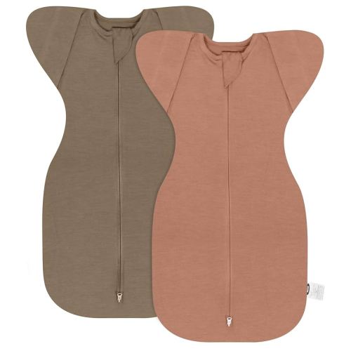 MEXXI Swaddle Baby Sleep Sack with Arms Up, 2 Pack Baby Transitional Swaddle with Double Zipper, 0.5 TOG, 13-19 lbs, M