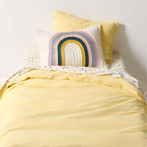 Supersoft Straw Yellow Gauze Kids Twin Duvet Cover