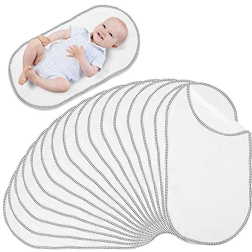 15 Pieces Washable Changing Pad Liners 12 x 24 Inch Waterproof Changing Table Covers Soft Reusable Leakproof Baby Changing Mat Large Portable Diaper Changing Pads Sheet Pack for Boys Girls (White)