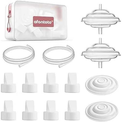 Breast Pump Parts Compatible with Spectra S1/S2/9 Plus/SG Breastpump, Replacement Duckbill Valve, Backflow Protector, Membrane, Tubing for Spectra with Storage Bag, Not Original S2 Accessories, 14 PCS
