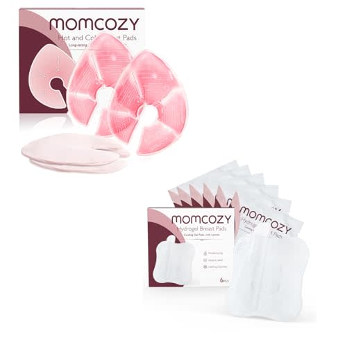 Momcozy Larger Breast Therapy Packs & Soft Hydrogel Nipple Pads, Breastfeeding Essentials