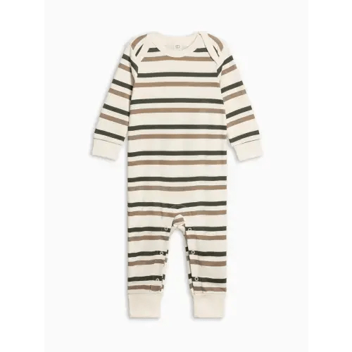 Aspen Romper - Trevor Stripe / Pine + Taupe (6-12M)