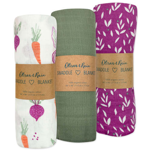 Oliver & Rain 100% Organic Cotton Swaddle Multi Packs