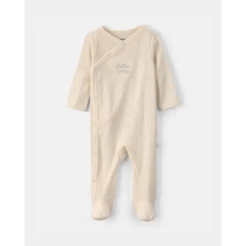 Baby 'Hello Baby' Snug Fit Sleep & Play Pajamas - Cream | Carter's