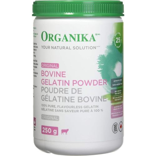Organika Bovine Gelatin- Grass Fed Source, Comprehensive Profile, Gut Support, Collagen- 250g