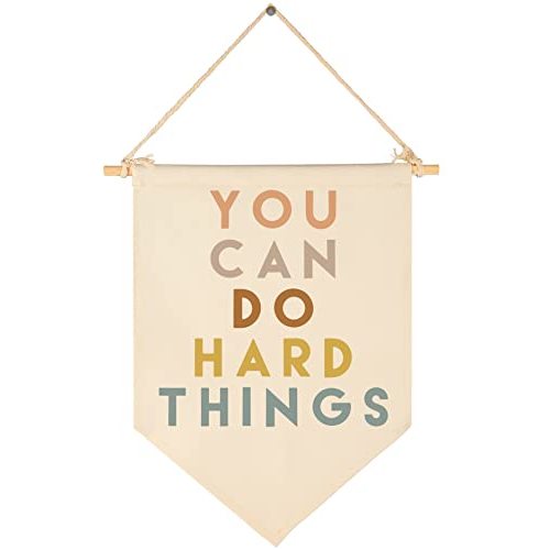 You Can Do Hard Things-Classroom Decor-Inclusive Classroom Decor-Welcome Gift-Teacher Gift-Canvas Hanging Pennant Flag Banner Wall Sign Decor Gift-Birthday Christmas Gift