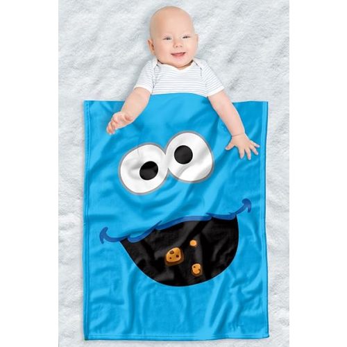 LOGOVISION Sesame Street Lightweight Baby Blanket, 30"X40", Cookie Monster Color Unisex for Infants Girls & Boys