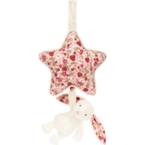 Blossom Cream Bunny Berry Musical Pull 19.75-Inch Plushie