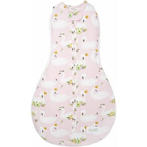 Woombie Grow with Me Baby Swaddle, Convertible Swaddle Fits 0-9 Months, Expands to Wearable Blanket for up to 18 Months, Princess Swan