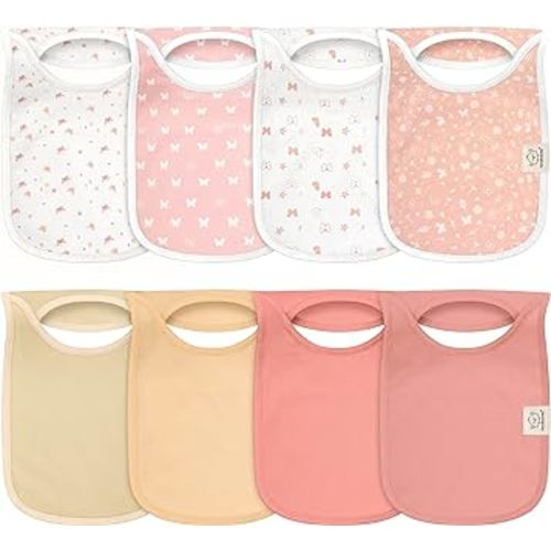 8-Pack Baby Bibs for Boys, Girls - Pull-on Bibs for Baby Girl, Baby Boy, Baby Girl Bib, Baby Boy Bibs, Baby Bandana Bibs,Baby Bibs For Drooling And Teething,Infant Bibs,Newborn (Butterflies)
