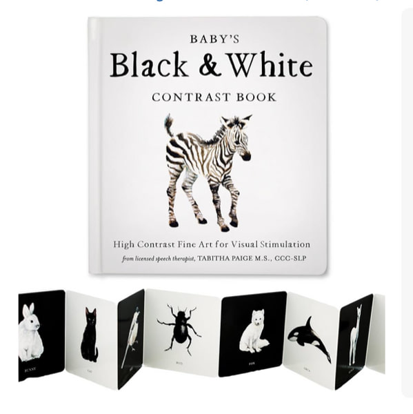 Baby's Black and White Contrast Book: High-Contrast Art for Visual Stimulation at Tummy Time (Tabitha Paige Children's Book Series)