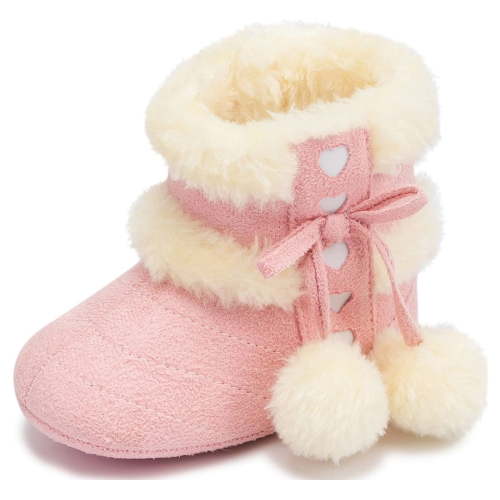 Meckior Baby Girls Boys Snow Warm Boots Infant Winter Booties Newborn Slip On Shoes for 3-18 Months
