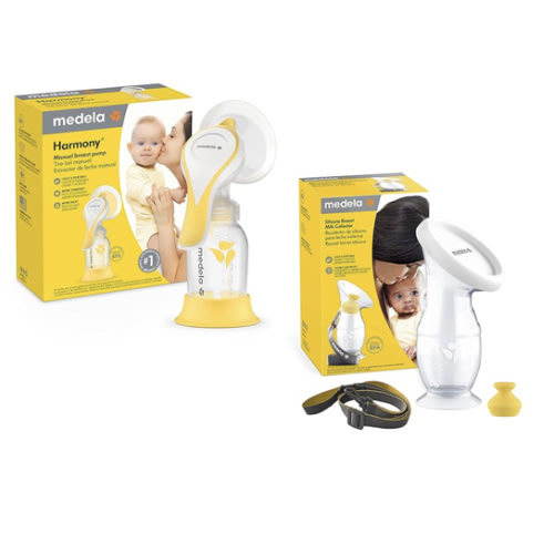Medela Manual Breast Pump Set - Perfect Pair Bundle, Includes Harmony Manual Breast Pump & Silicone Breastmilk Collector