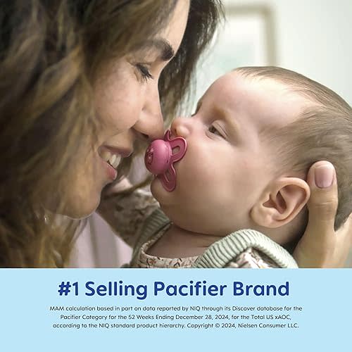 MAM Original Start Matte Baby Pacifiers, Binky for 0-3 Months, BPA-Free Silicone Nipple, Easy to Clean, Best for Newborn Babies, Developed with Medical Experts, 4 Count Binkies