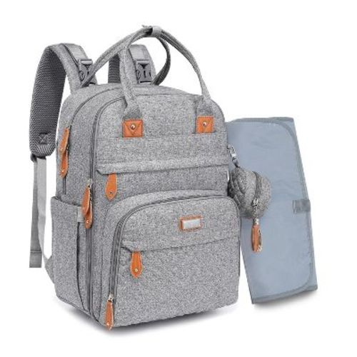 BabbleRoo Diaper Bag Backpack with Changing Pad & Stroller Straps, Navy Blue, 1 pc