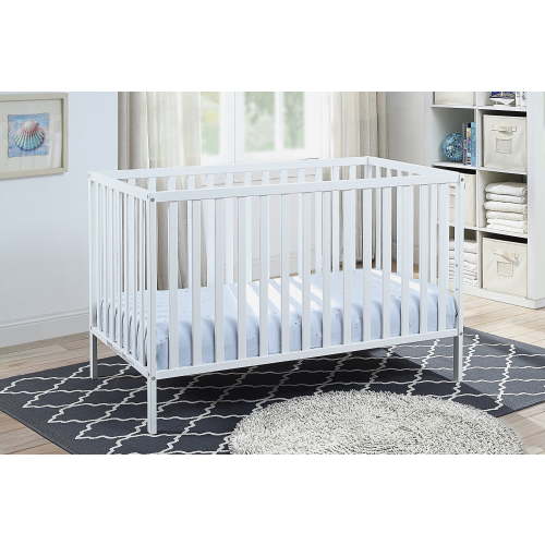 Suite Bebe Palmer 3-in-1 Convertible Island Crib, New Zealand Pinewood Crib With 3 Mattress Height Adjustment, Easy to Assemble, Non-Toxic Finish, White