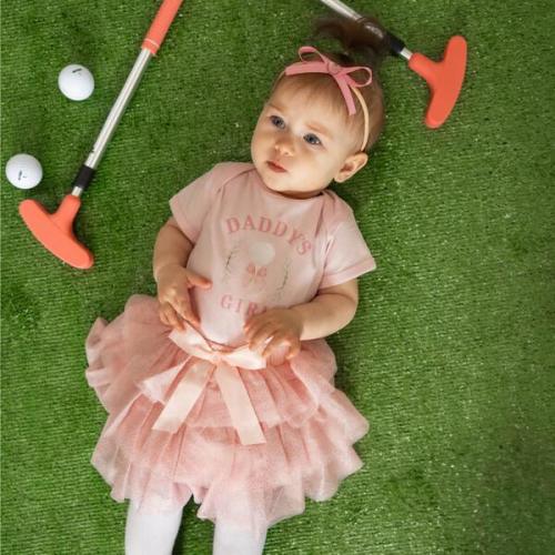 Daddy's Golf Girl Short Sleeve Bodysuit, Ballet - Sweet Wink | Maisonette