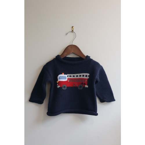 Roll Neck Fire Truck Sweater – Caline for Kids
