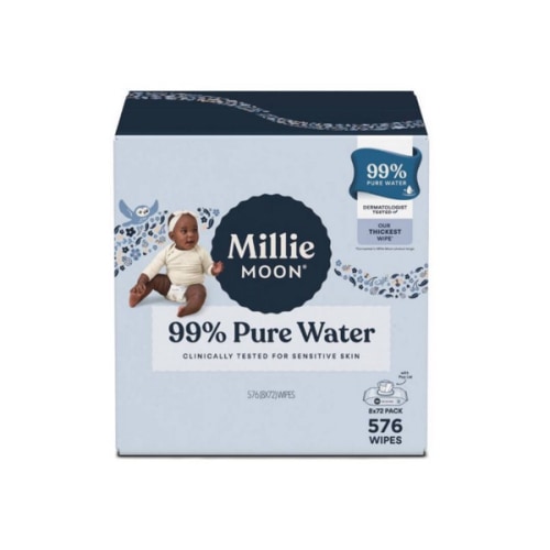 Millie Moon 99% Pure Water Baby Wipes - 576ct