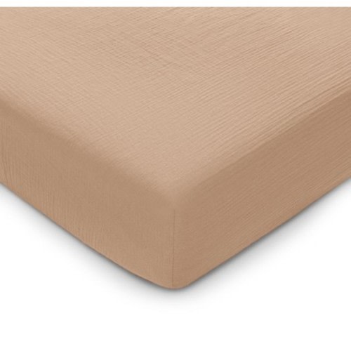 Muslin Fitted Crib Sheet, Extra Soft 100% Muslin Cotton Crib Sheets for Standard Crib and Toddler Mattresses by Comfy Cubs, Color: Cedar
