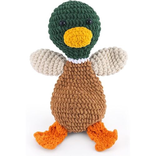 Baby Mallard Duck Cute Soft Plush Toy Huggable Handmade Stuffed Animal 13 Inches Green Fluffy Nursery Home Decor Baby Shower Birthday Gift for Newborn Infant Toddler Boys Girls