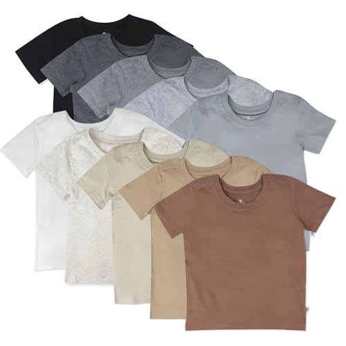 HonestBaby Multipack Short Sleeve T-Shirt Tee 100% Organic Cotton Infant Baby, Toddler, Little Kids Boys, Girls, Unisex