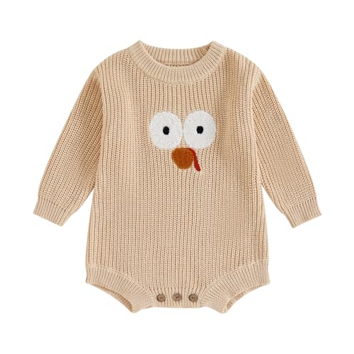 FYBITBO Baby Girl Boy Sweater Knit Oversized Pullover Sweatshirt Romper Onesie Warm Fall Winter Clothes Outfit Newborn