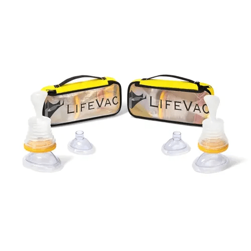LifeVac Yellow Travel Kit 2 Pack - Portable Suction Rescue Device, First Aid Kit for Kids and Adults, Portable Airway Suction Device for Children and Adults