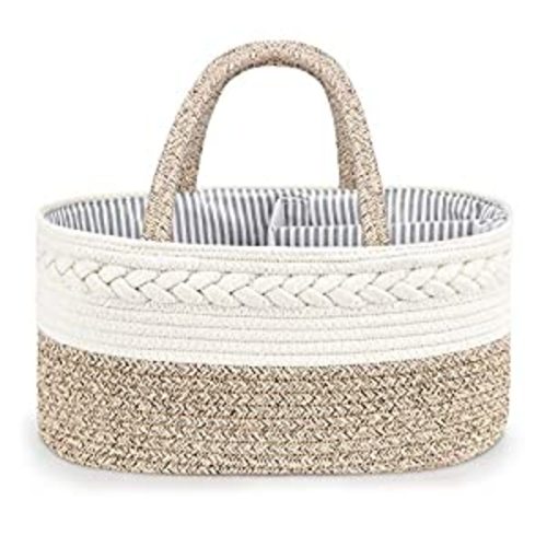 Amazon.com : Maliton Baby Diaper Caddy Organizer, Stylish Cotton Rope Baby Basket Nursery Storage Organizer for Changing Table, Extra Large Diaper Caddy for Baby Stuff, Baby Registry Must Haves : Baby