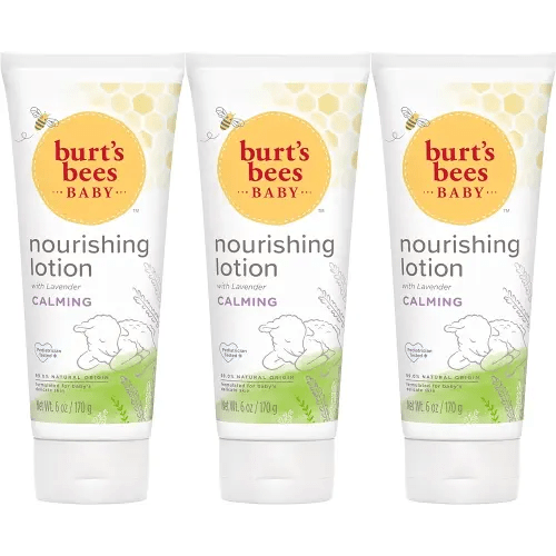 Burt's Bees Baby Nourishing Lotion with Lavender, Calming Baby Lotion, Pediatrician Tested, 99% Natural Origin, 6 Ounces, Package May Vary