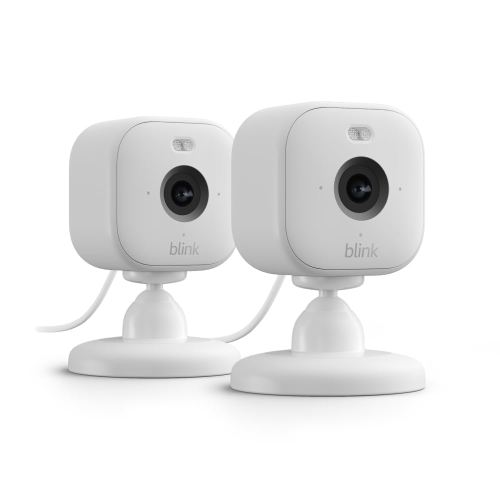 Blink Mini 2 (newest model) — Home Security & Pet Cameras with HD video, color night view, motion detection, two-way audio, and built-in spotlight — 2 cameras (White)