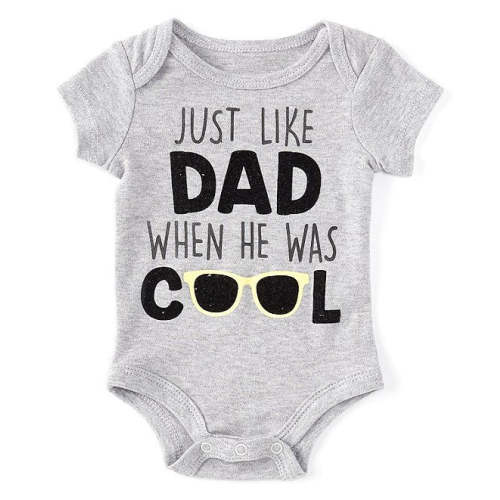 Baby Starters "Just Like Dad When He Was Cool" Bodysuit Newborn in Heather Grey