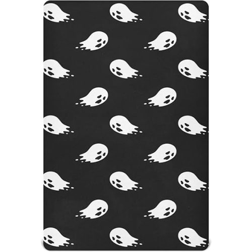 Halloween Ghost Crib Sheets Soft Breathable Fitted Baby Crib Sheets Mattress Cover for Girl Boys, 52" x 28" x 9"