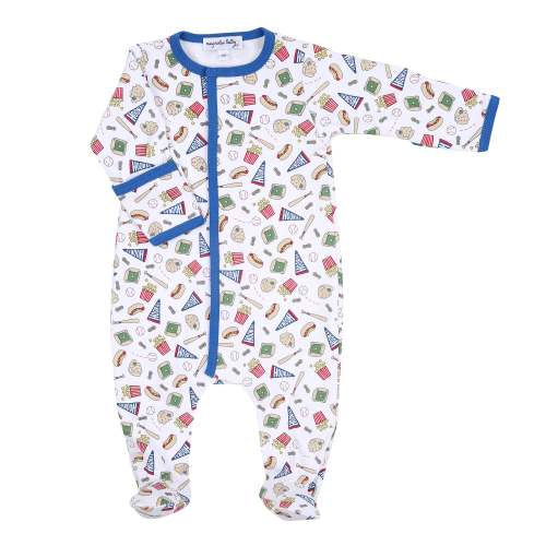 Hurray for Baseball Embroidered Footie