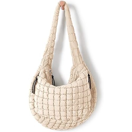 ODODOS Quilted Carryall Tote Bag for Women Crossbody Large Hobo Lightweight Padding Shoulder Bag