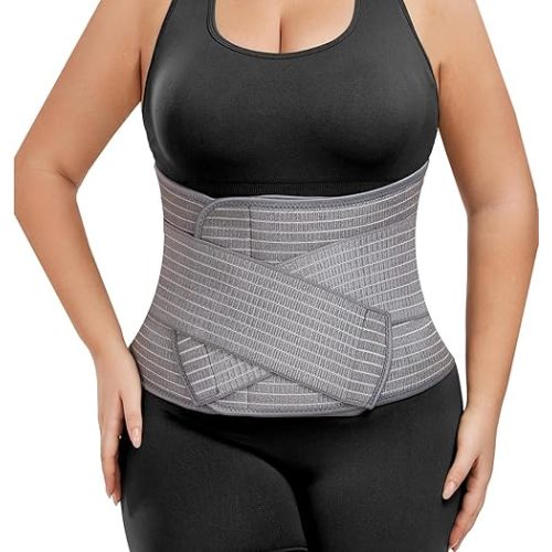 Abdominal Binder Post Surgery - Postpartum Belly Band Wrap | Post C Section Belly Binder Recovery Belt | Stomach Compression Hernia Belt For Men or Women After Pregnancy, Hysterectomy (Small/Medium)