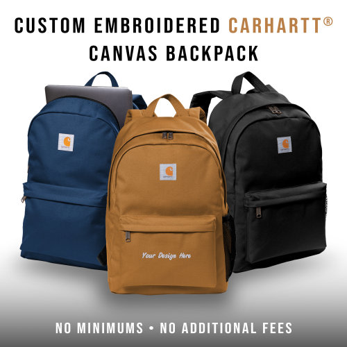 Personalizable Carhartt Canvas Backpack | Custom Embroidered Design, Text or Logo | Work and Adventure Gift