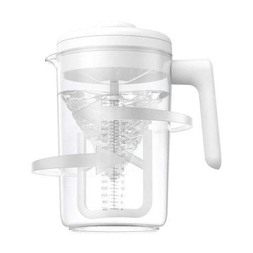 Electric Formula Pitcher, 36 oz Baby Formula Mixing Pitcher, Automatic Baby Formula Mixer, Bidirectional Stirring Breastmilk Pitcher, Locking Lid Smooth Formula Maker Milk Storage for Fridge（White)