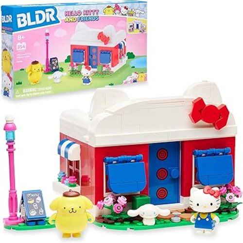 Hello Kitty and Friends, Hello Kitty’s Dream Cafe Building Set - Hello Kitty, Cinnamoroll, and Pompompurin Minifigures - Kids and Sanrio Fans Ages 8+, 0076