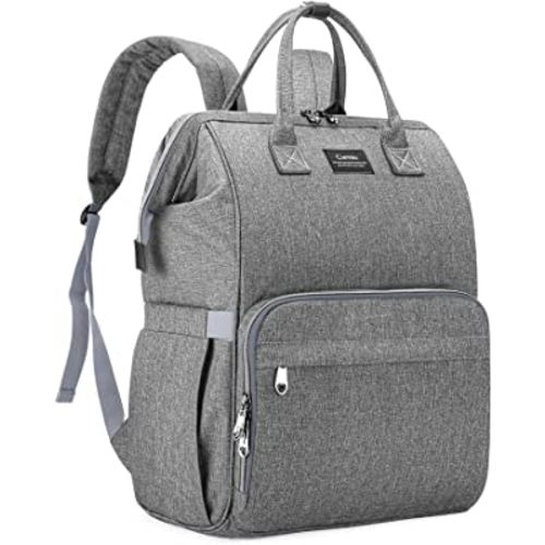 CURMIO Breast Pump Bag Backpack Compatible for Spectra S1, S2, Medela, Pumping Tote with Compartment for Cooler Bag, with Padded Laptop Sleeve for Working Moms, Gray