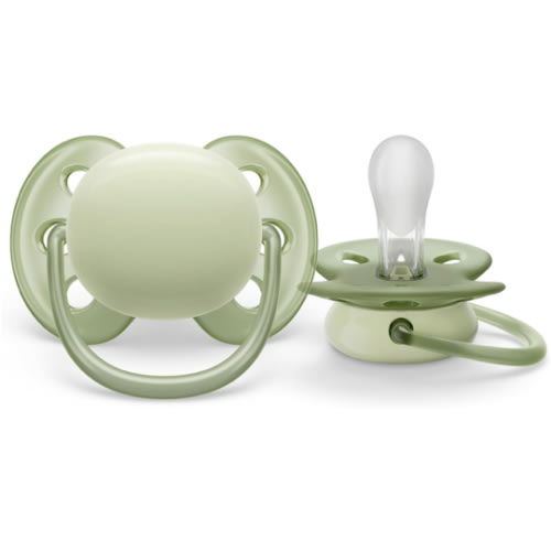 Philips Avent Ultra Soft Pacifier 0-6m, Sand/Pastel Warm Green, 4 pack SCF091/23