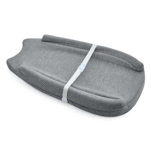 Babyomi Diaper Changing Pad with Anti-roll Edge and Adjustable Seat Belt, Anti Slip Base, Changing Pads for Newborns and Infants, Mid Gray