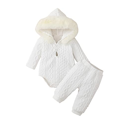 MIEKISA Baby Clothing Sets Girls Hooded Long Sleeve Romper and Pants Outfit