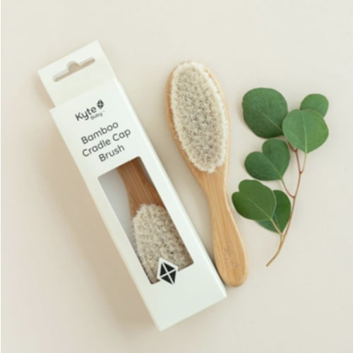 Kyte Baby Cradle Cap Brush Made with Natural Goat Hair Bristles and a Bamboo Brush Handle