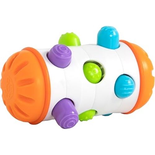 Fat Brain Toys Rolio - Sensory Tummy Time and Rattle Toy for Babies Ages 6 Months+
