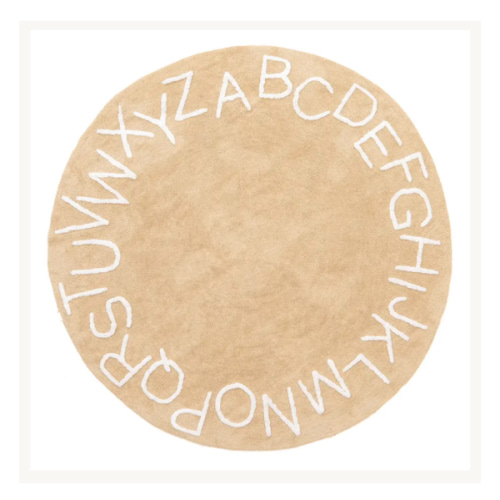 Alphabet Nursery Washable Rug | Tan – Rugs USA