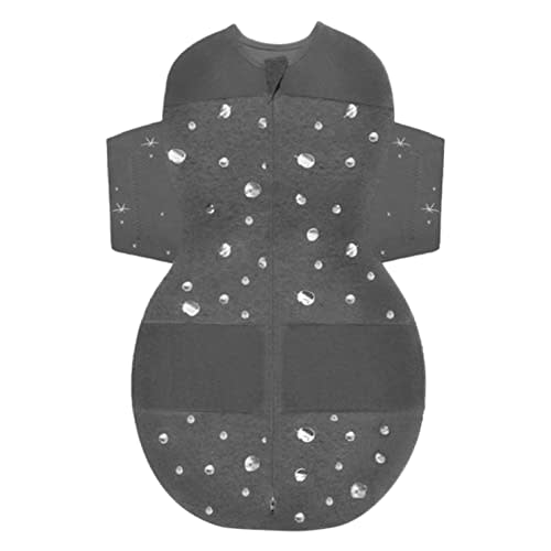 Happiest Baby SNOO Sleep Sack - 100% Organic Cotton Baby Swaddle Blanket - Doctor Designed Promotes Healthy Hip Development (Charcoal Planets, Small)