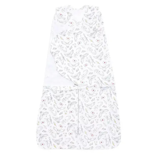 HALO 100% Cotton Sleepsack Swaddle, 3-Way Adjustable Wearable Blanket, TOG 1.5, Harry Potter Messenger, Newborn (Pack of 1)